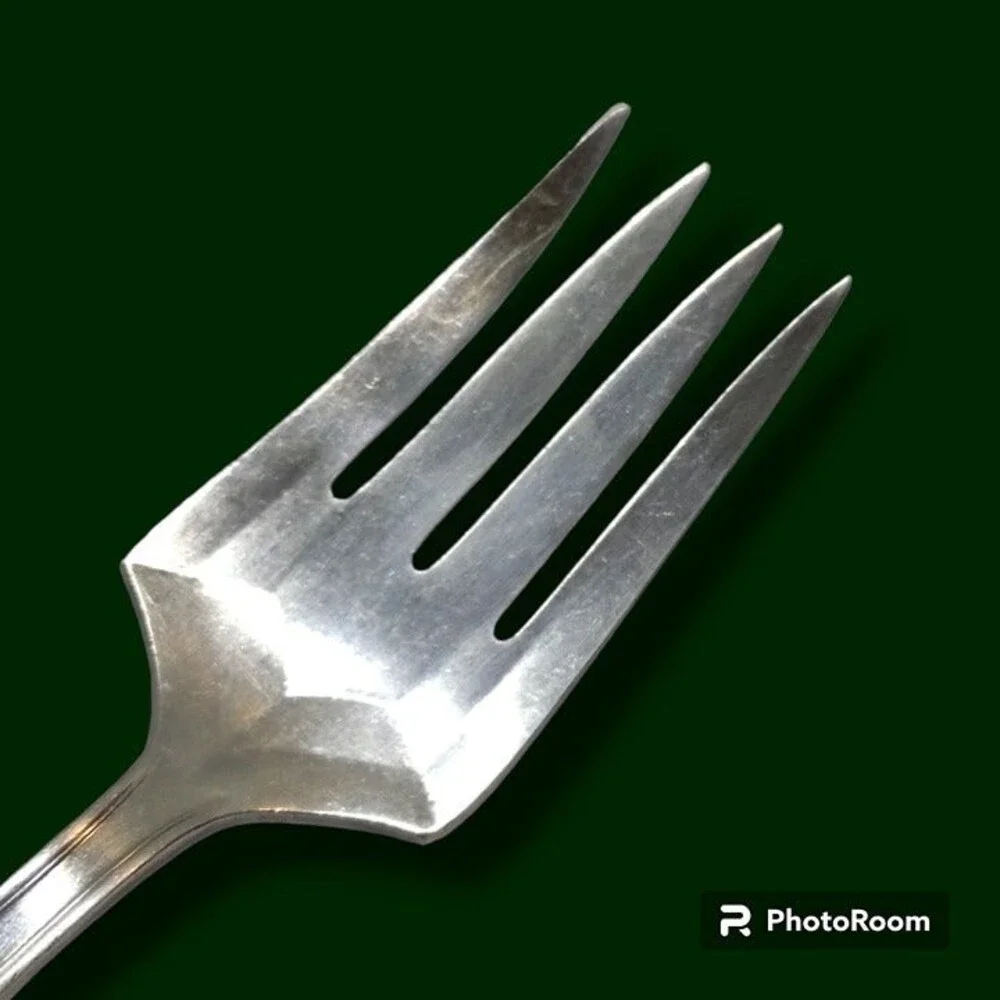 International Silver-WM Rogers La Touraine Solid Cold Meat Serving Fork-1920